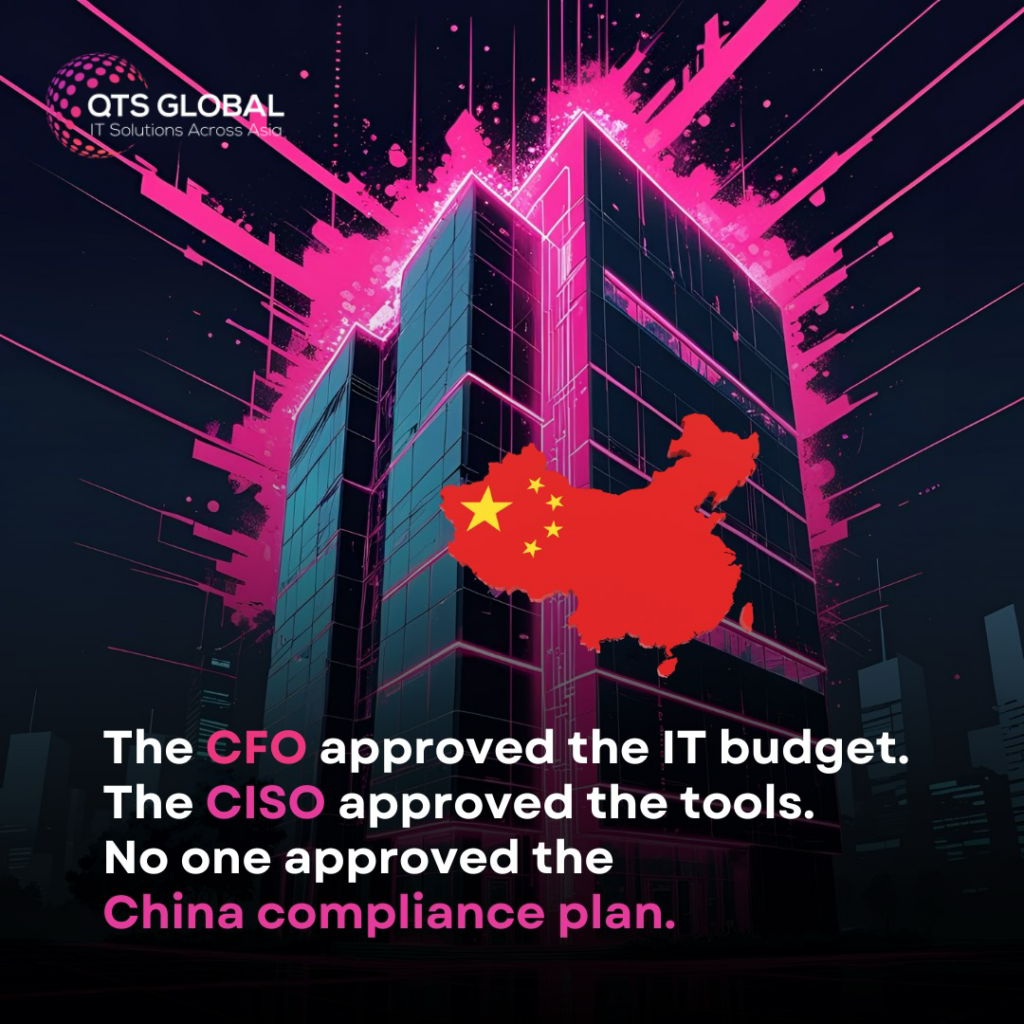 The CFO approved the IT Budget. The CISCO approved the tools. No one approved the China compliance plan.